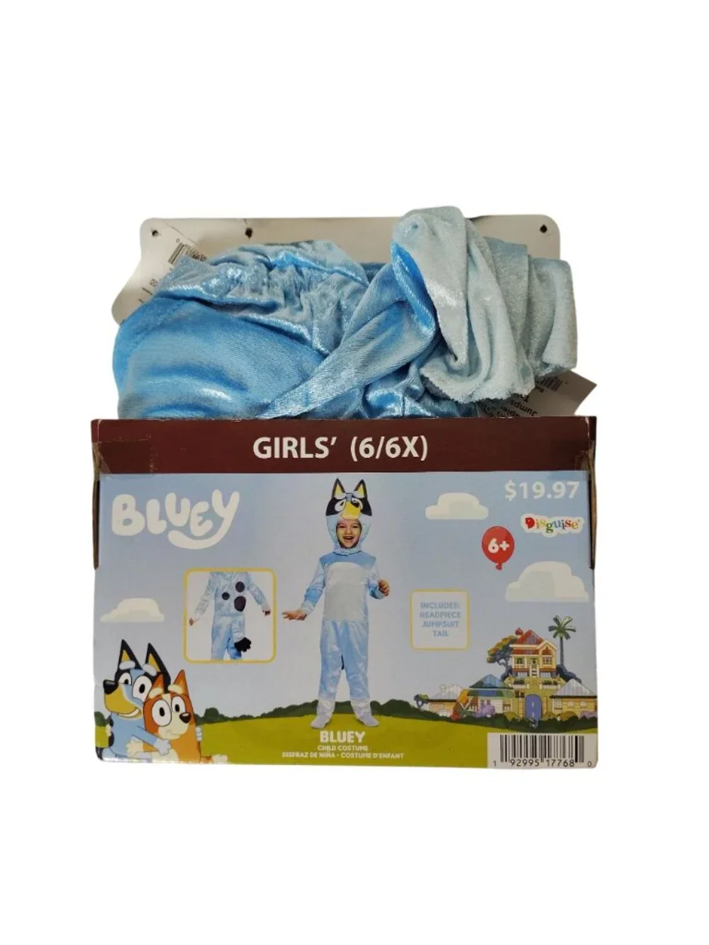 Disguise Bluey Girls S (6/6X) Includes Jumpsuit, Headpiece and Tail Halloween Co
